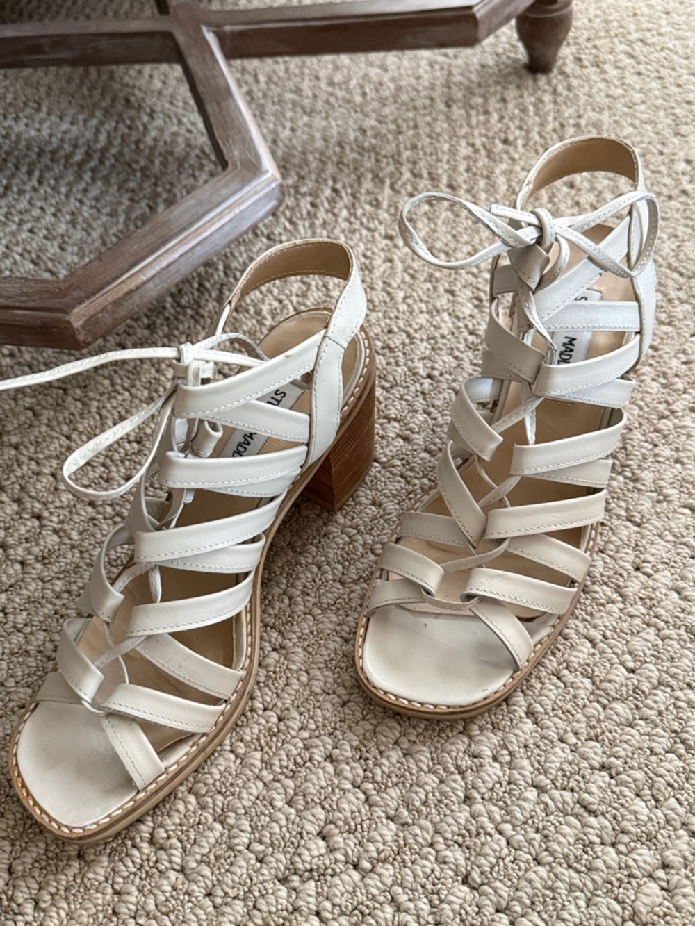 Vintage Steve Madden Greek Lace-up Style Block Heel Sandals , SZ 6 - Picture 3 of 10
